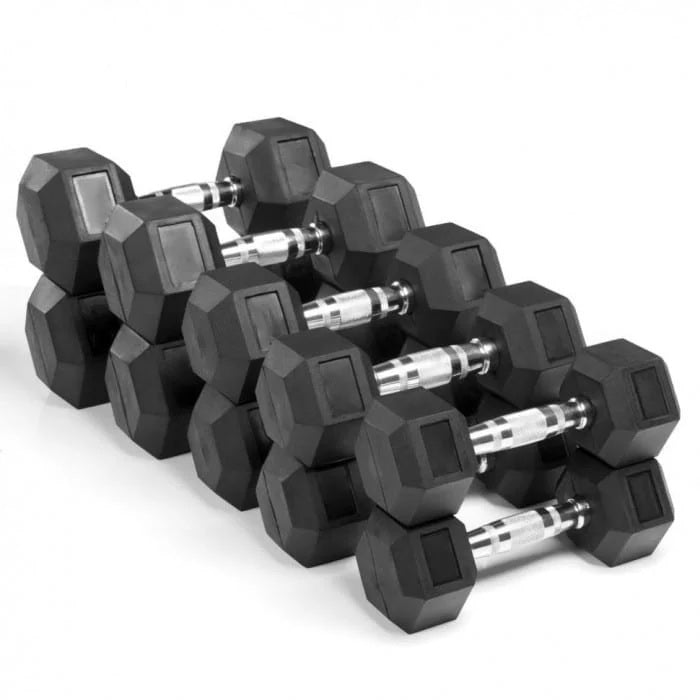 dumbbells rubber hex